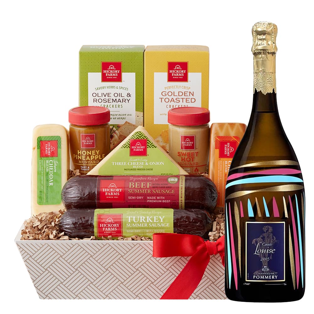 Pommery Cuvee Louise 2005 Champagne and Cheese Gift Basket