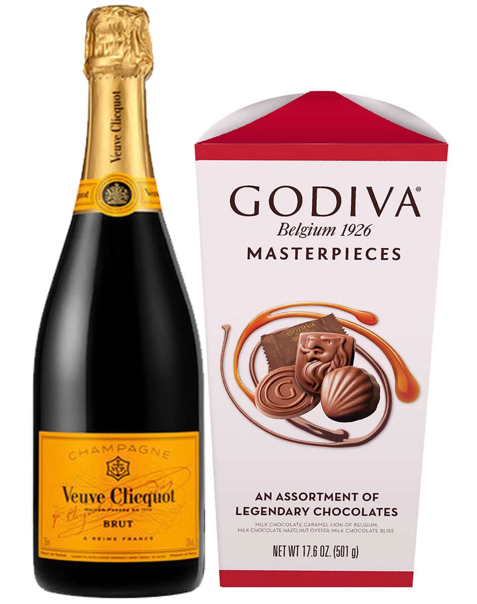Veuve Clicquot Champagne and Godiva Chocolate Gift Basket