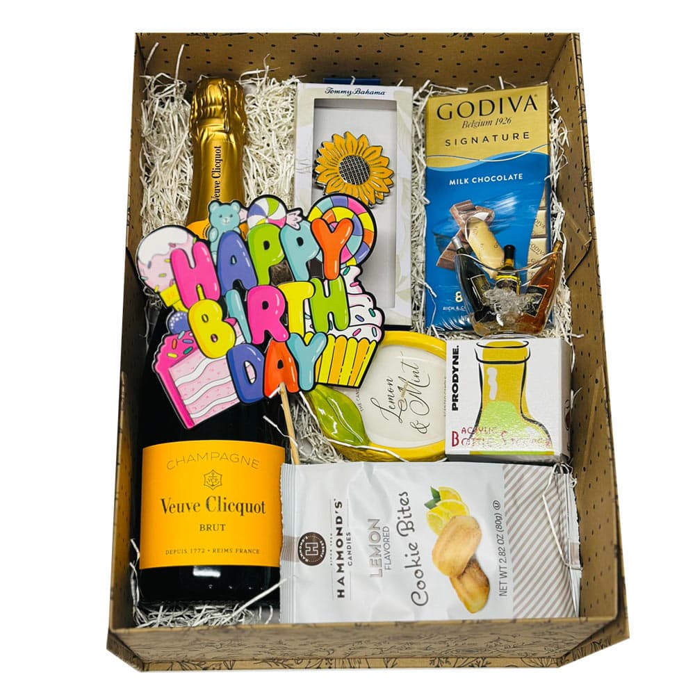 Birthday Gift Box with Veuve Clicquot Champagne