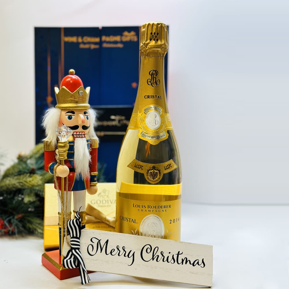 Christmas Gift Box with Louis Roederer Cristal and Godiva 8PC