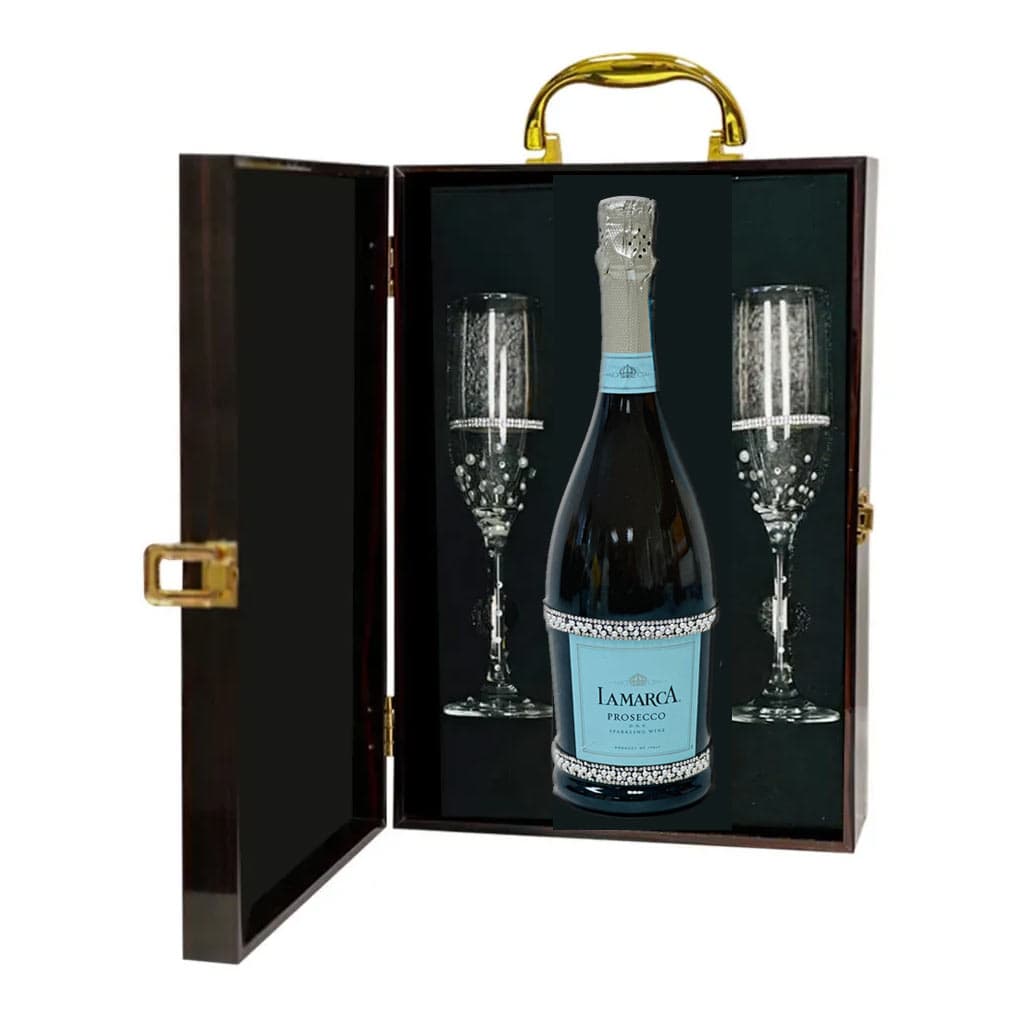 Crystal Design Sparkling Wine And Flutes Set
