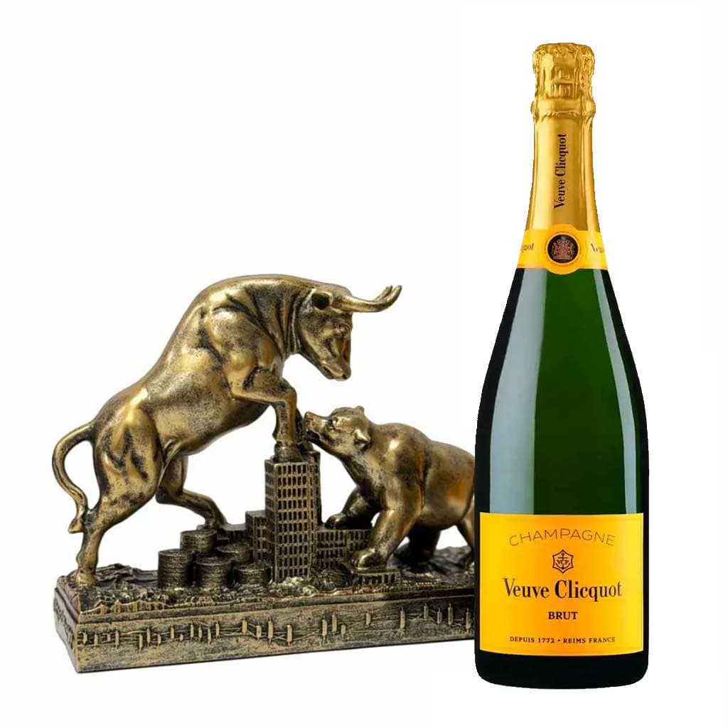 Veuve Clicquot Brut Champagne New York Wall Street Stock Market Gift Set