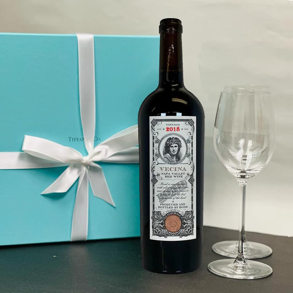 2018 Bond Vecina Bordeaux Blend And Tiffany Red Wine Glasses Set