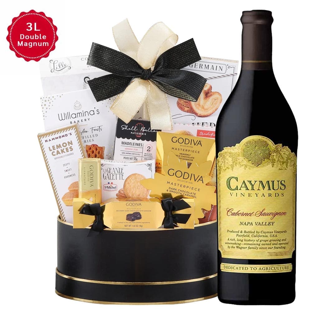 Caymus Cabernet Sauvignon 3L Magnum & Golden Godiva Gift Basket