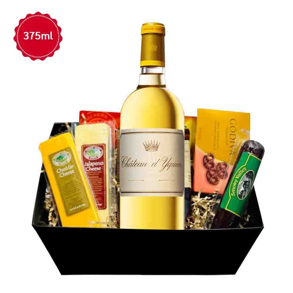 Chateau d'Yquem, Sauternes Dessert Wine (375 ml) & Cheese Gift Basket