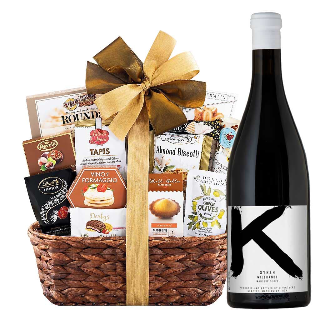 K Vintners Syrah Wine and Bon Appetit Gourmet Gift Basket
