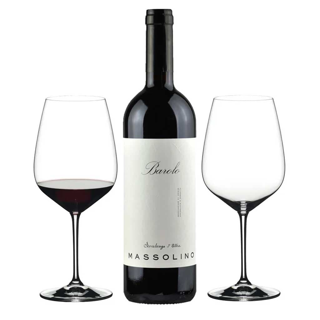 Massolino Barolo Serralunga and Riedel Wine Glass Set
