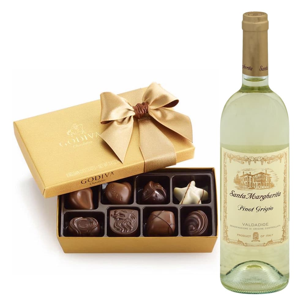 Santa Margherita Pinot Grigio and Godiva Chocolate Gift Set