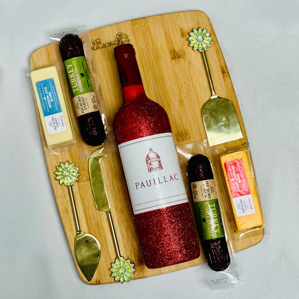Pauillac Wine and Gourmet Charcuterie Board Gift Set