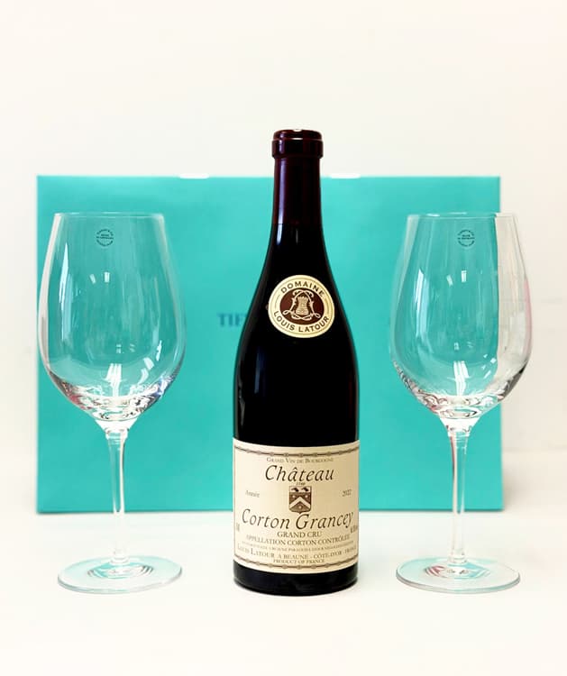 Chateau Corton Grancey And Tiffany Wine Glass Set