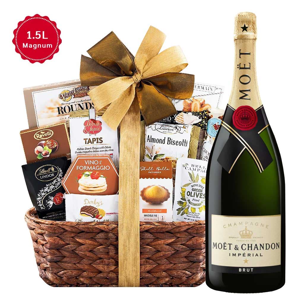 Moet & Chandon Imperial Magnum Champagne and Bon Appetit Gift Basket