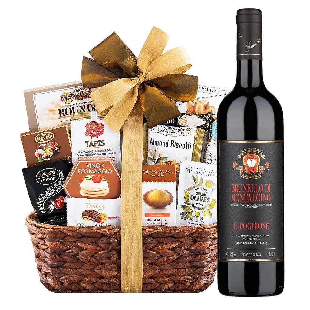 IL Poggione Brunello Di Montalcino Wine With Bon Appetit Gift Basket
