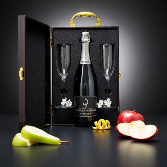 Billecart-Salmon Reserve Champagne and Flutes Gift Set