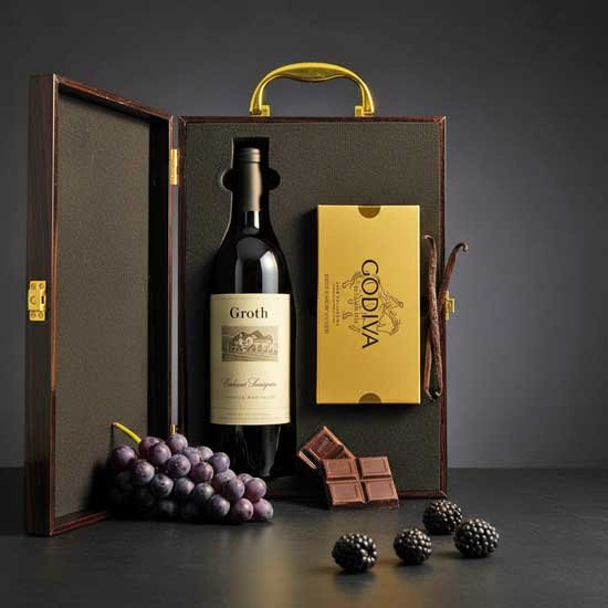 Groth Cabernet Sauvignon Wine and Godiva 8pc Gift Box