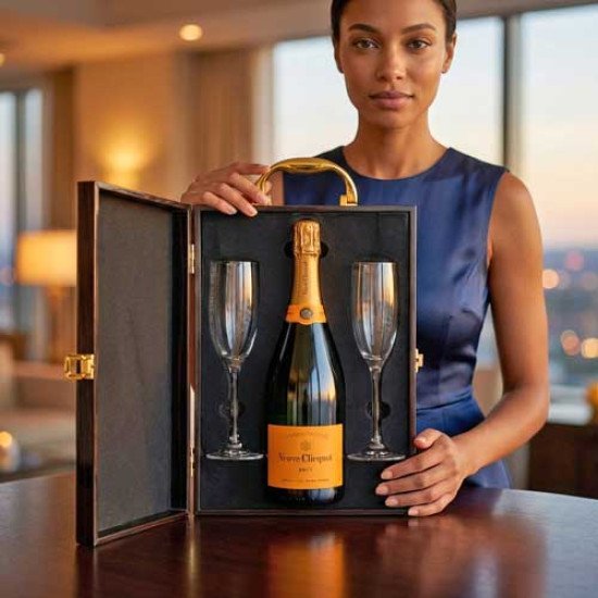 Veuve Clicquot Champagne and Flutes Gift Set Veuve Clicquot Champagne and Flutes Gift Set