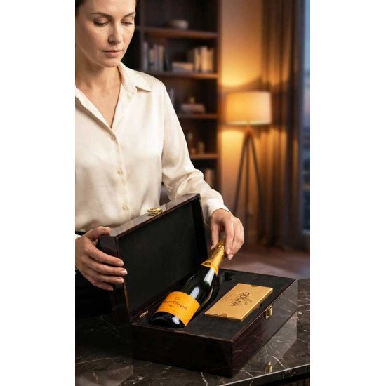 Veuve Clicquot and Godiva in Wooden Gift Box