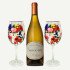 Sancerre Wine & Floral-Painted Glasses Gift Set