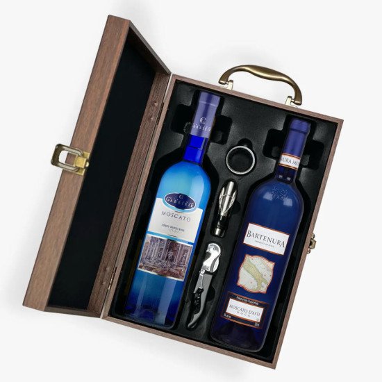 Moscato 2-Bottle Wine Set in Wooden Gift Box Moscato 2-Bottle Wine Set in Wooden Gift Box