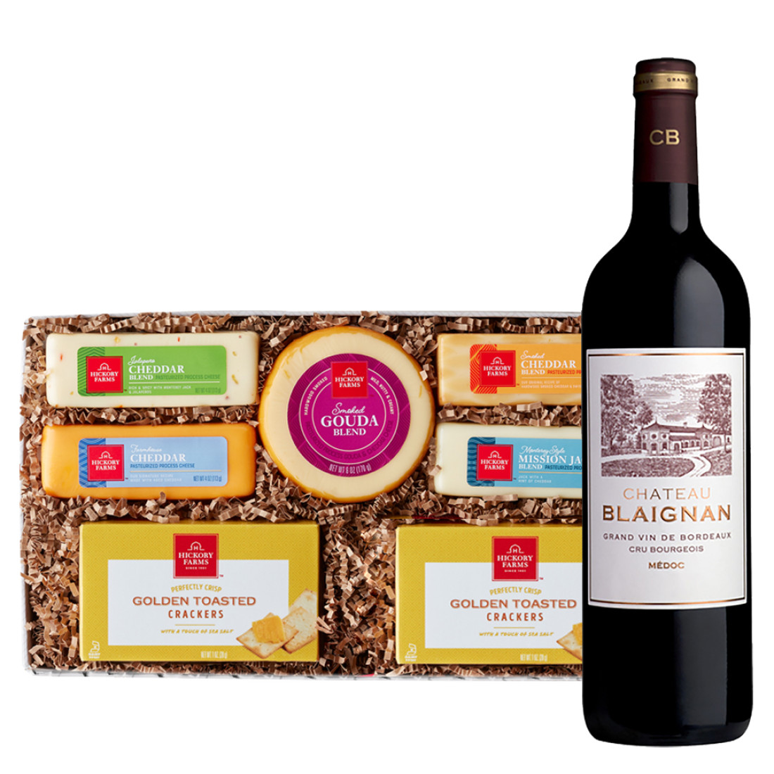 Château Blaignan Médoc French Red Wine and Cheese Gift Box