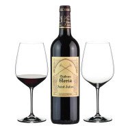 Chateau Gloria Saint Julien Red Wine with Riedel Glasses