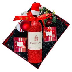Hand Painted Pauillac de Château Latour Wine & Christmas Gift Basket