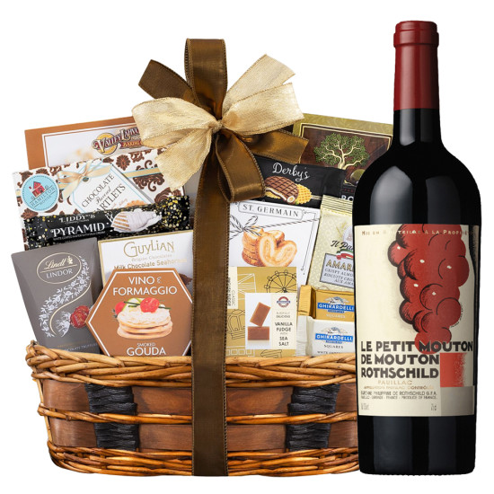 Le Petit Mouton de Mouton Rothschild Pauillac Red Wine with Bon Appetit Gourmet Gift Basket Le Petit Mouton de Mouton Rothschild Pauillac Red Wine with Bon Appetit Gourmet Gift Basket