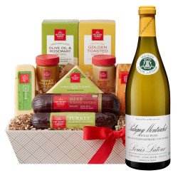 Louis Latour Puligny Montrachet Sous Le Puits and Cheese Gift Basket Louis Latour Puligny Montrachet Sous Le Puits and Cheese Gift Basket