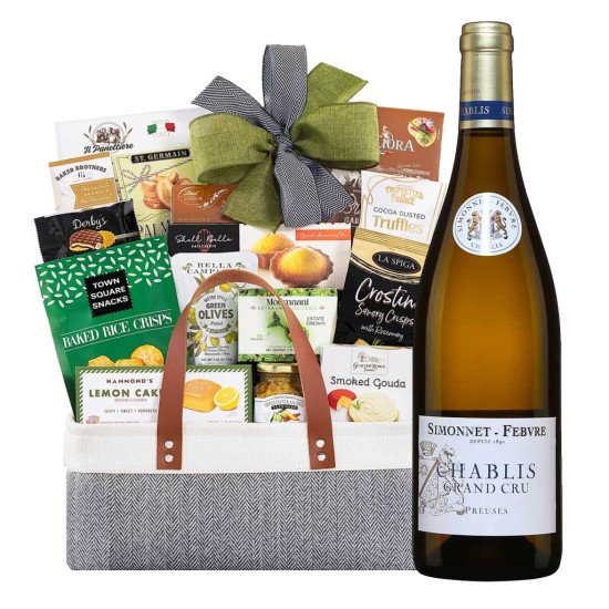 Simonnet Febvre Chablis Grand Cru Wine Gourmet Gift Basket