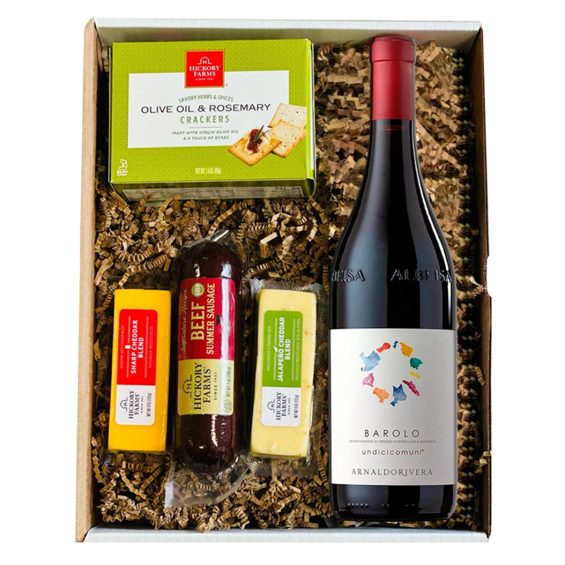 Barolo Italian Red Wine And Cheese Gift Box