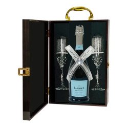 Sparkling Wine Gift Set with Crystal Champagne Flutes