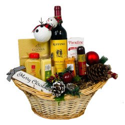 Ruffino Riserva Ducale And Christmas Wine Gift Basket