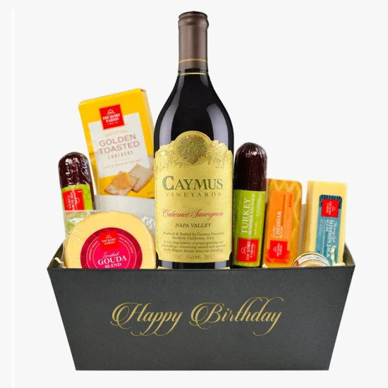 Birthday Wine Gift Basket with Caymus Cabernet Sauvignon