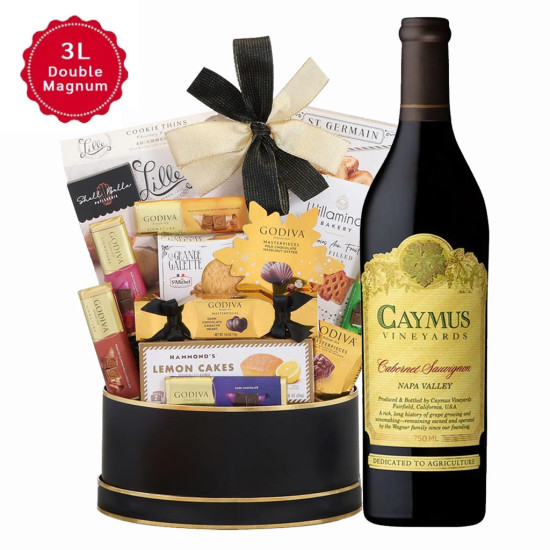 Caymus Cabernet Sauvignon 3L Magnum & Golden Godiva Gift Basket Caymus Cabernet Sauvignon 3L Magnum & Golden Godiva Gift Basket