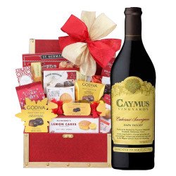 Caymus Cabernet Sauvignon Wine And Golden Gift Basket