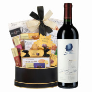 Opus One Cabernet Red Wine And Golden Godiva Gift Basket