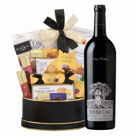 Silver Oak Cabernet Sauvignon Wine & Golden Godiva Gift Basket Silver Oak Cabernet Sauvignon Wine & Golden Godiva Gift Basket
