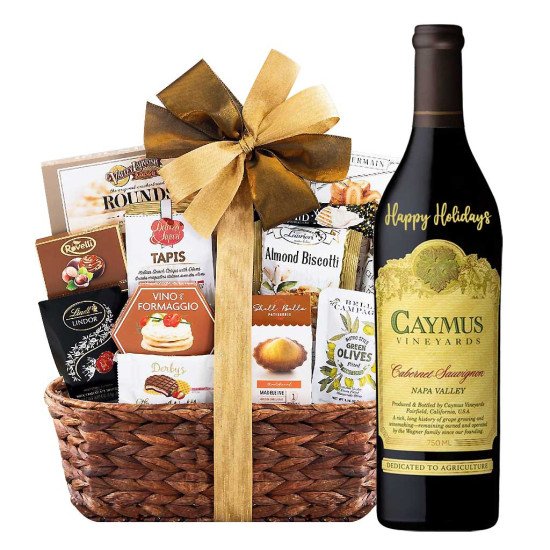 Personalized Caymus Wine and Bon Appetit Gift Basket
