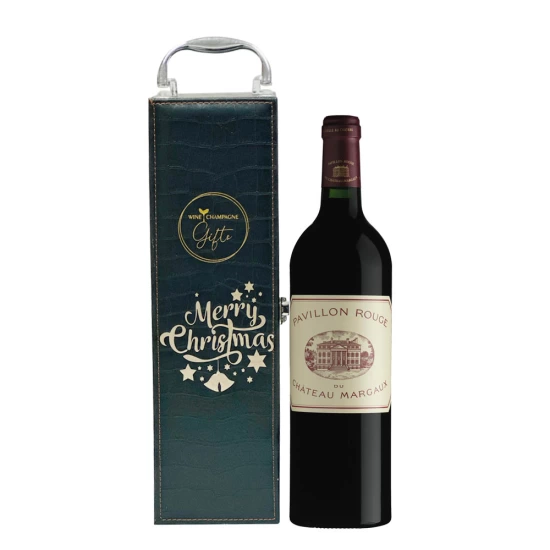 Personalized Pavillon Rouge du Château Margaux bottle in a gift box