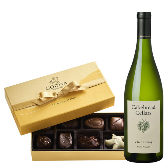 Cakebread Cellars Chardonnay Wine And Godiva 8 PC Chocolate Gift Box Cakebread Cellars Chardonnay Wine And Godiva 8 PC Chocolate Gift Box