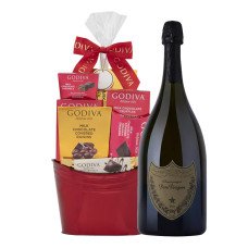 Dom Perignon With Godiva Gift Basket