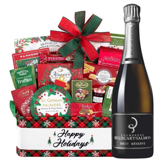 Billecart-Salmon Reserve Champagne And Holiday Gift Basket Billecart-Salmon Reserve Champagne And Holiday Gift Basket