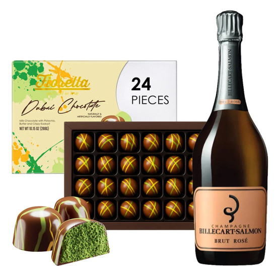 Billecart Salmon Brut Rose And Dubai Chocolate Gift Set Billecart Salmon Brut Rose And Dubai Chocolate Gift Set