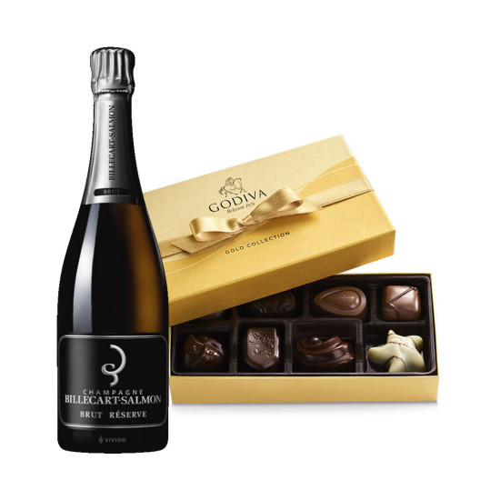 Billecart-Salmon Brut Reserve & Godiva Chocolates Gift Box