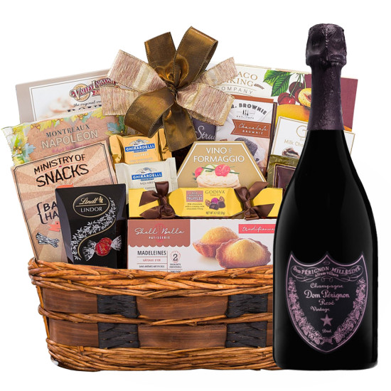 Dom Perignon Rose with Bon Appetit Gift Basket Dom Perignon Rose with Bon Appetit Gift Basket