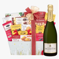 Delamotte Champagne With Godiva Gift Basket