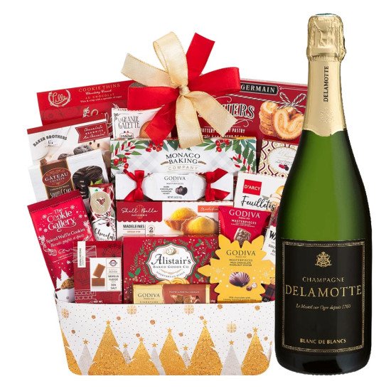 Delamotte Champagne With Godiva Gift Basket