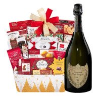 Godiva Chocolate Holiday Wishes Gift Basket With Dom Perignon Godiva Chocolate Holiday Wishes Gift Basket With Dom Perignon