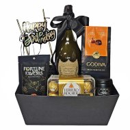 Dom Perignon Champagne with Birthday Gift Basket Dom Perignon Champagne with Birthday Gift Basket
