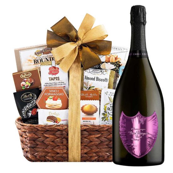 Dom Perignon Lady Gaga Rose and Bon Appetit Gift Basket Dom Perignon Lady Gaga Rose and Bon Appetit Gift Basket