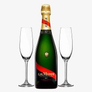 G.H. Mumm Cordon Rouge Brut Gift Set with 2 Flute Glasses